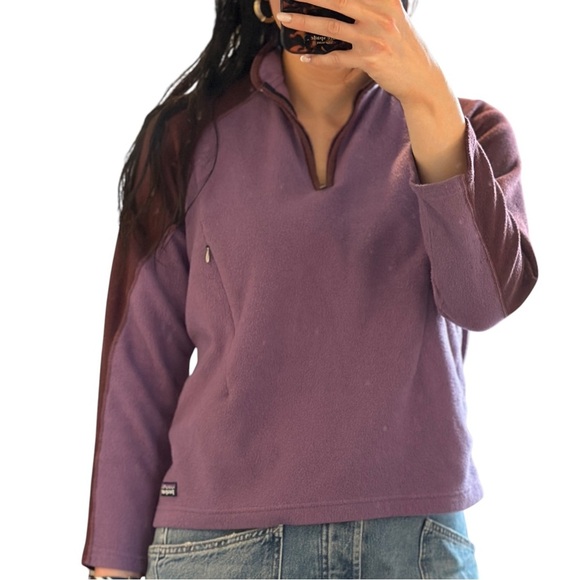 Patagonia El Cap Zip-T Fleece Pullover in Purple/Burgundy Youth XL/Women’s XS - Picture 6 of 6